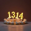 Warm yellow illuminated digital 520 decorative light, home atmosphere light, festival party decoration Specification image